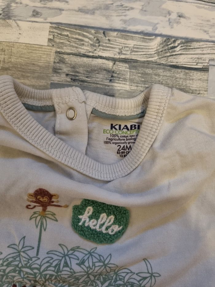 Tee-shirt t-shirt jungle blanc kiabi 24 mois 2 ans - photo numéro 2