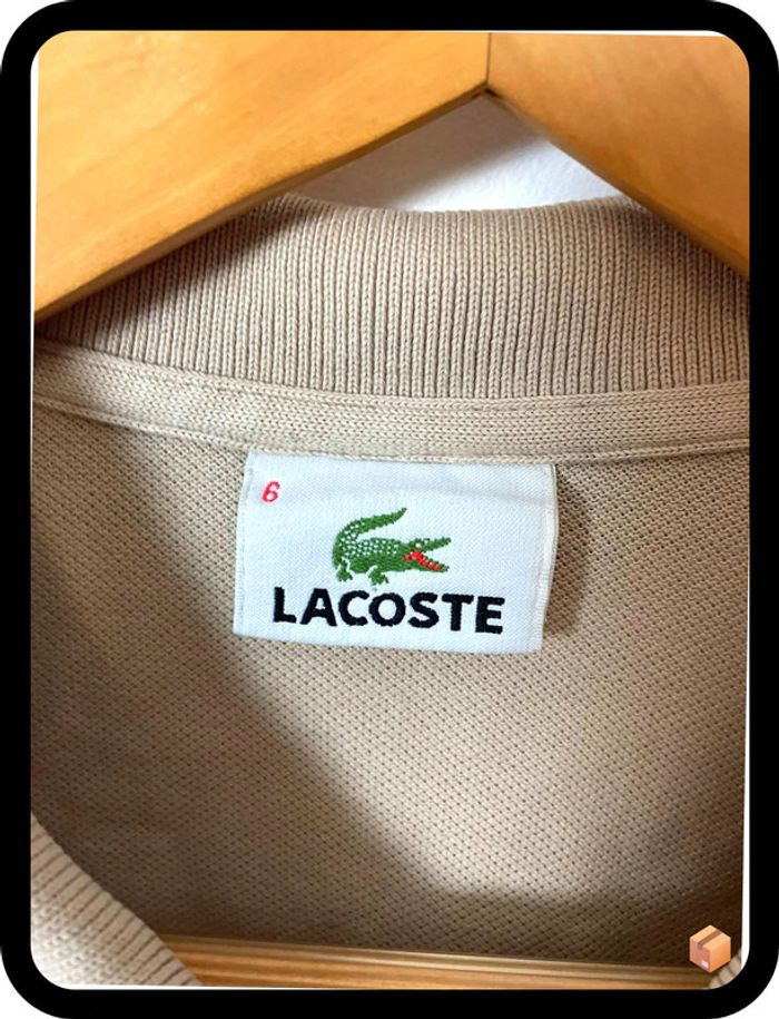 Polo Lacoste Homme – Taille 6 – Beige – Authentique vintage - photo numéro 3