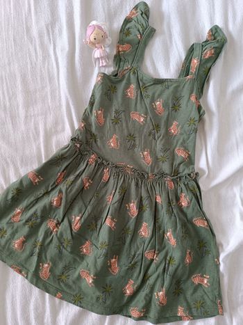 Robe été kaki impression léopard