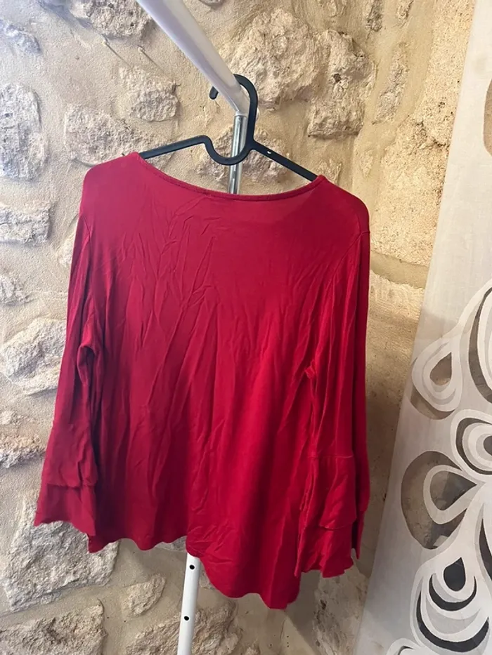 Haut rouge manche trois quart - photo numéro 5