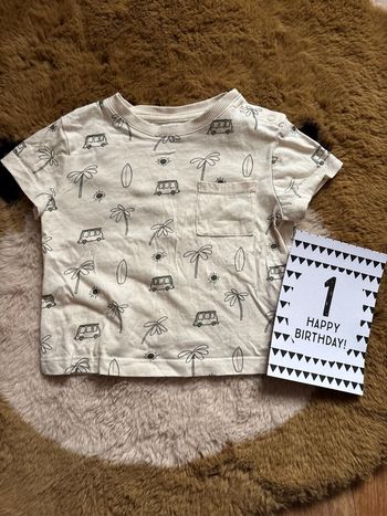 Tee shirt combi/palmiers/surf KIABI t.12m