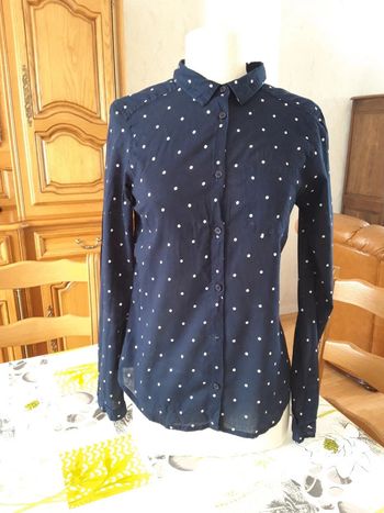 Chemise/chemisier à pois blanc
