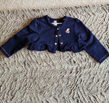 Gilet court bleu marine bébé