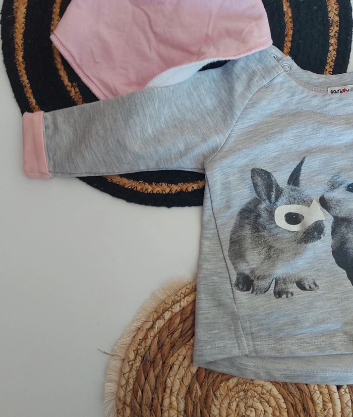 Ensemble animal lapin 🐰 mi saison sweat shirt pull fin léger manches longues avec legging - photo numéro 4