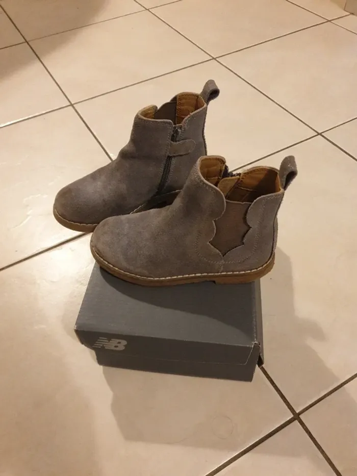 Bottines cuir 26 vert baudet