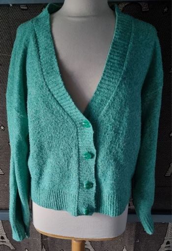Cardigan vert menthe effet pelucheux taille XS