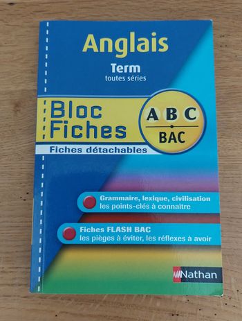 Anglais : Bloc Fiches BAC Term toutes séries