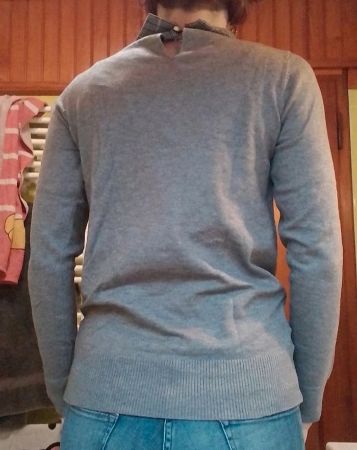 Pull femme col claudine gris - photo numéro 8