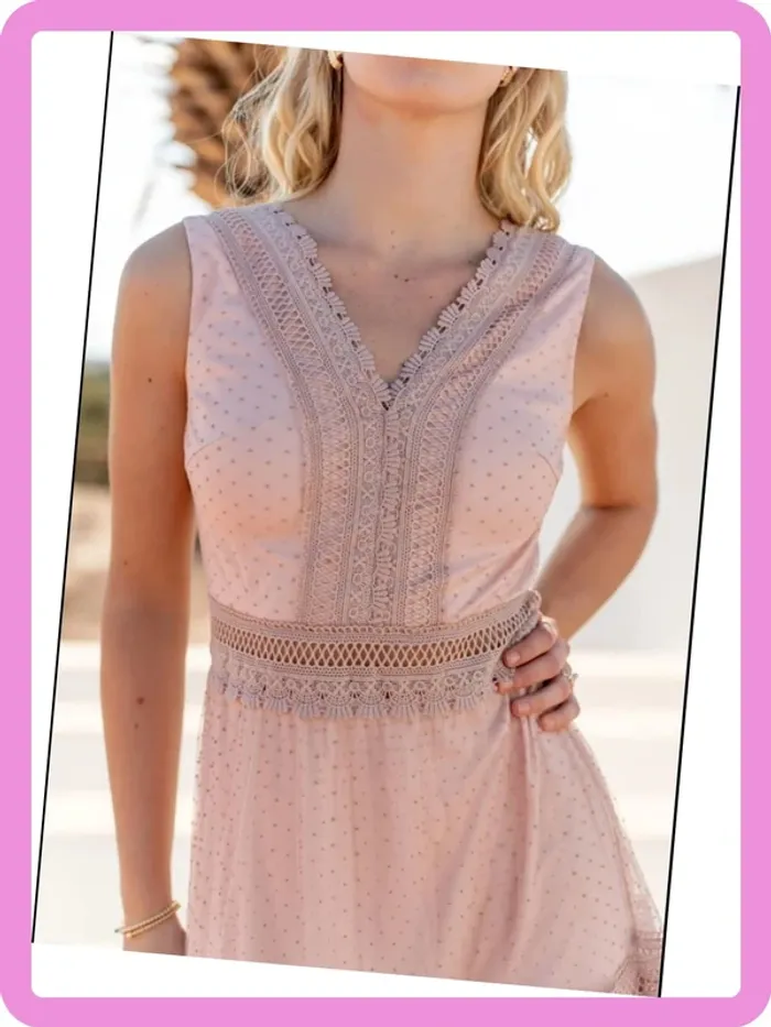 Robe longue en tulle plumetis 🌸 Taille S (36/38) - Neuve avec étiquette - photo numéro 14