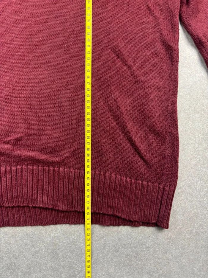 Pull d’hiver half zip 1/4 zip Ralph Lauren rouge col camionneur taille M - photo numéro 11