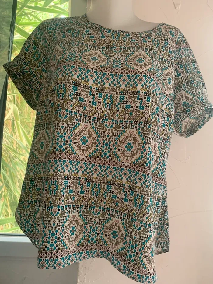 Blouse Balsamik  motif taille 48 manches courtes - photo numéro 3