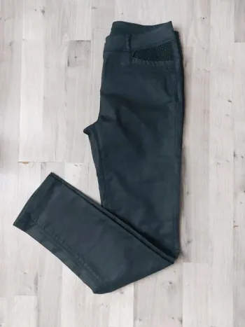 Pantalon noir "Breal" légèrement enduit