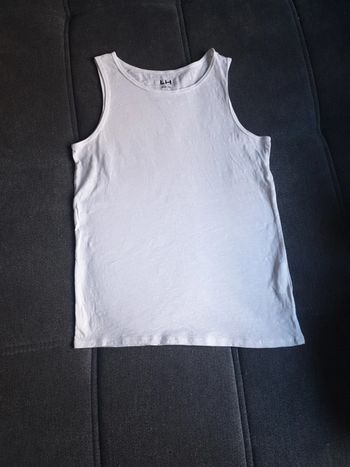 Débardeur blanc fille coton léger taille 16 ans