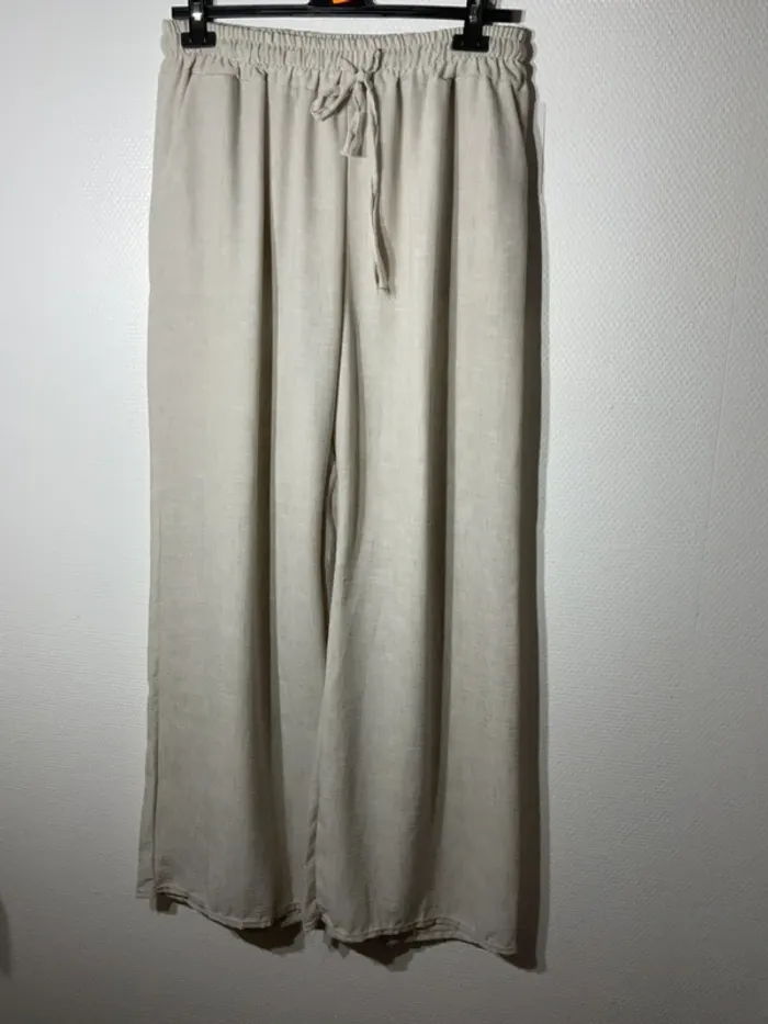 Pantalon large effet lin femme taille unique (38-44)- rzfashion - neuf avec étiquette