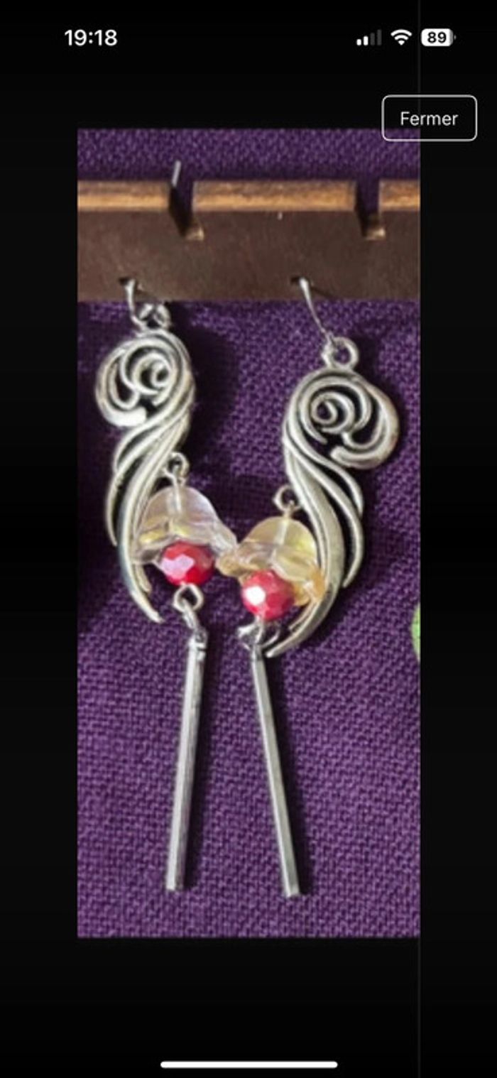 Superbes boucles d'oreilles fairycore cloche de fleur faites main neuves