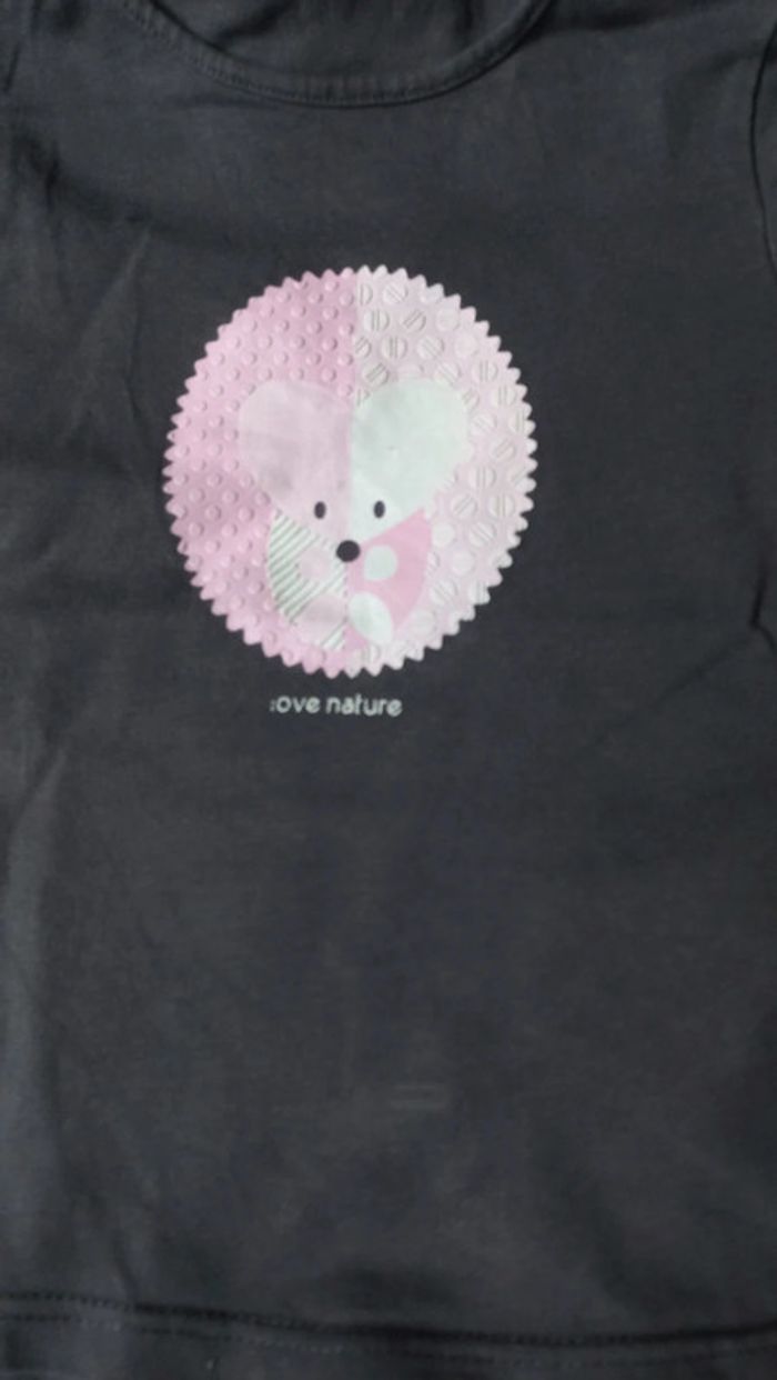 T-shirt gris hérisson rose