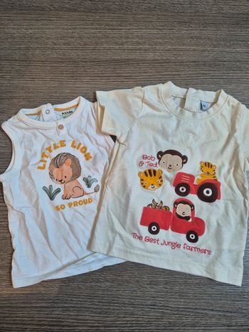 Lot de 2 t shirt animaux