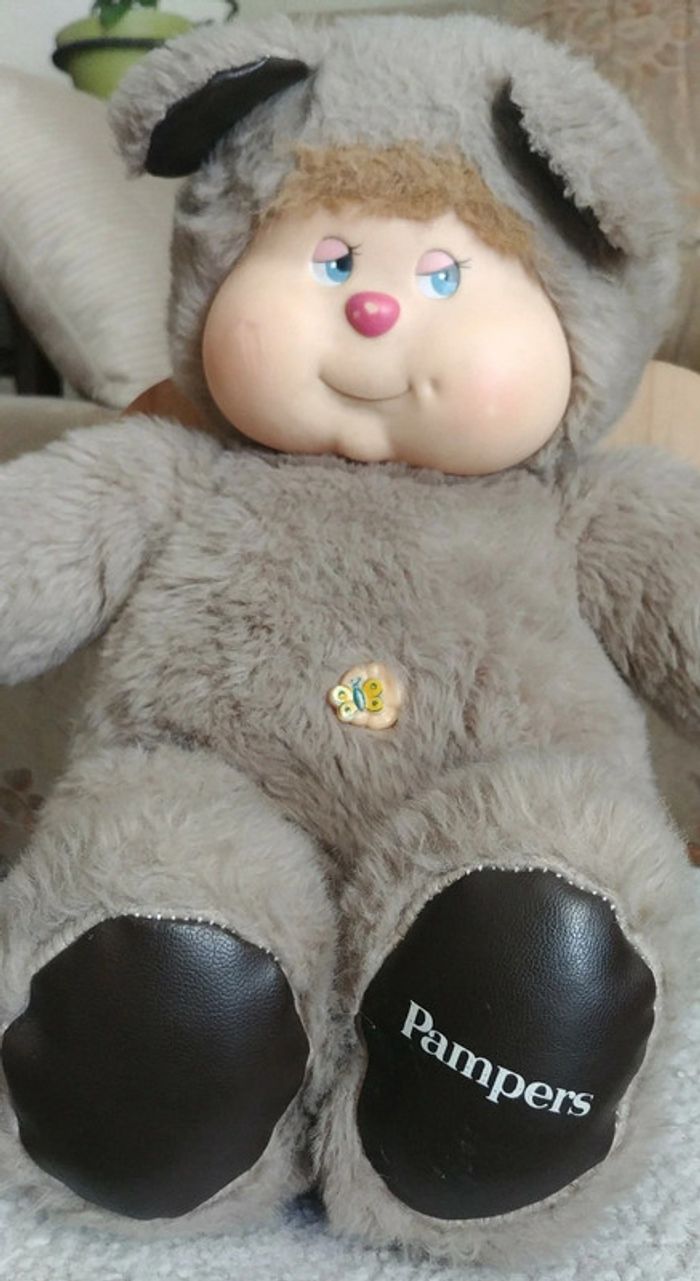 Peluche de collection vintage ours nombrilou Ajena Pampers - photo numéro 3