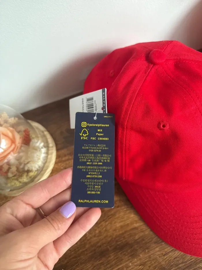 Casquette rouge polo ralph lauren neuve - photo numéro 5