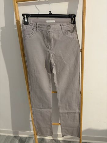 Pantalon/Jeans Armand Thiery Gris Clair/Taupe - T36 - Détails Tressés