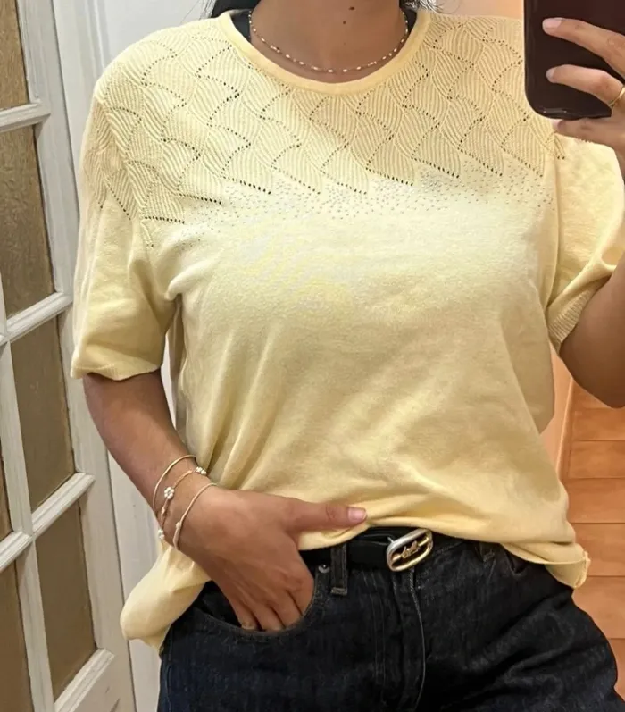 Haut vintage jaune - taille 50 ou M/L (oversize) - neuf