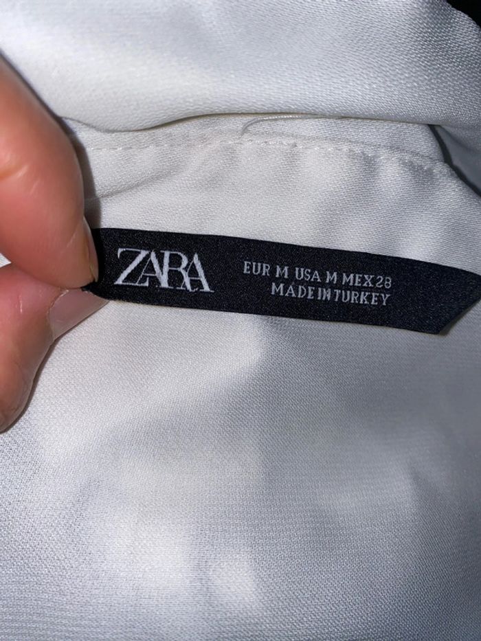 Chemise Zara Blanche Avec volant taille M - photo numéro 10
