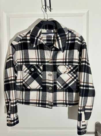 Veste courte Zara à carreaux noir & blanc