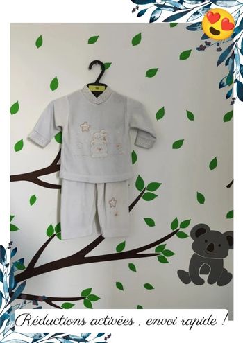 Ensemble pyjamas hiver 1 mois