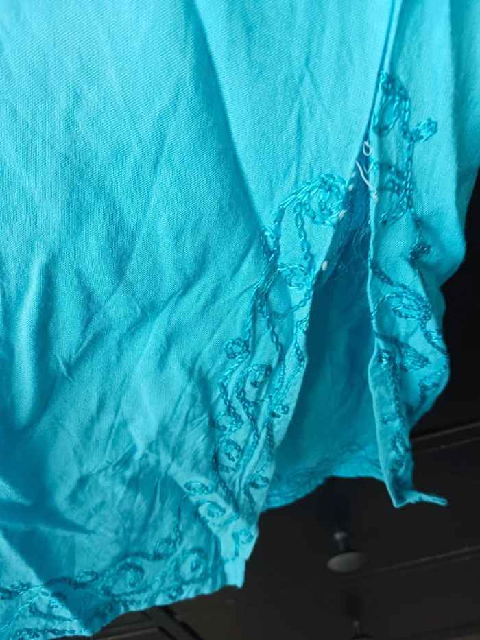 Ensemble tunique/pantalon été bleu Taille M38 - photo numéro 3