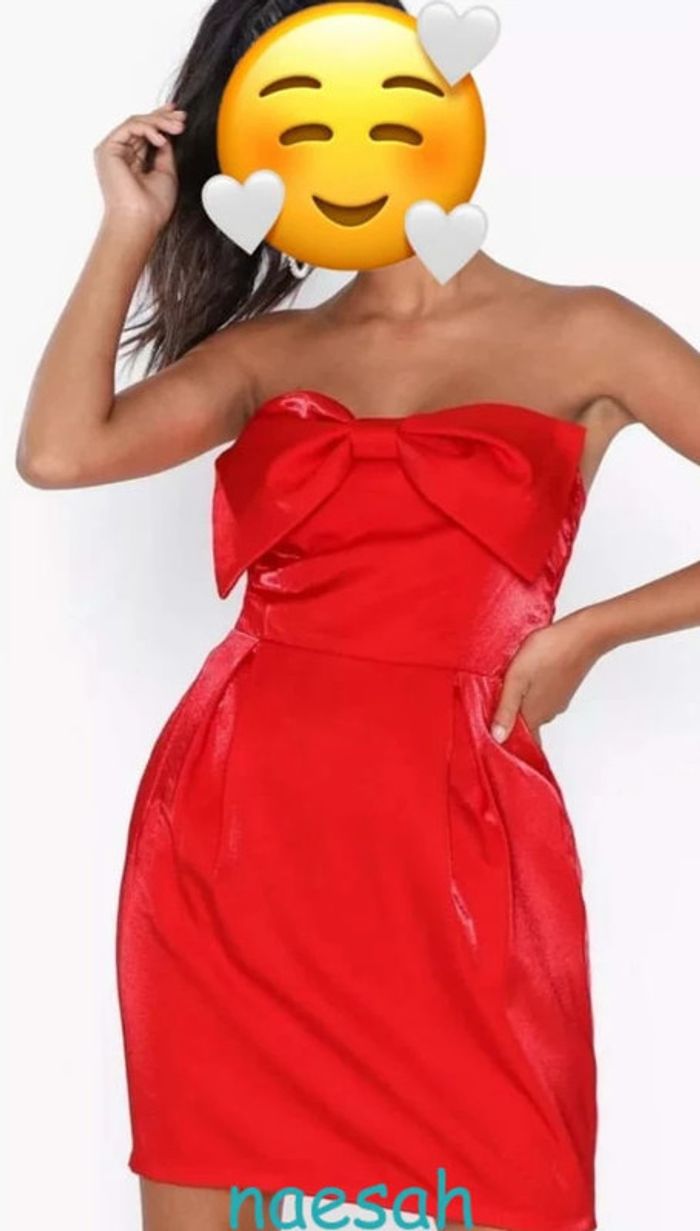 Robe Coktail Courte avec Nœud Neuve - photo numéro 5