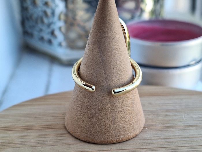 Bague ovale ouverte Doréé , avec un design simple et Minimaliste, Ajustable - photo numéro 3
