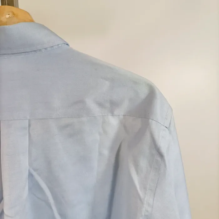 Chemise bleu ciel col américain manches longues coupe droite homme taille M A879 - photo numéro 10