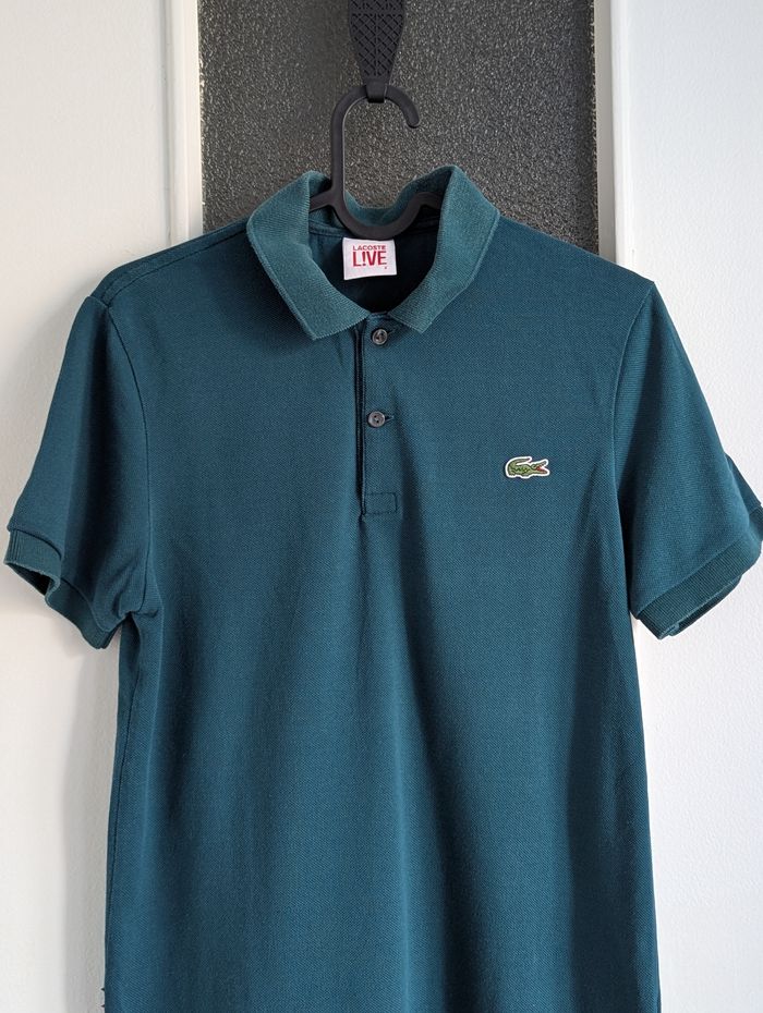 Polo lacoste live bleu canard taille s - photo numéro 2