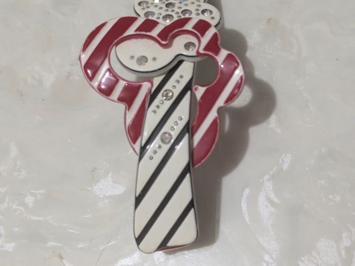 Belle barrette vintage à rayures. - photo numéro 7