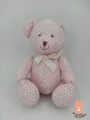 Peluche Ours en tissu rose fleuri Carter's