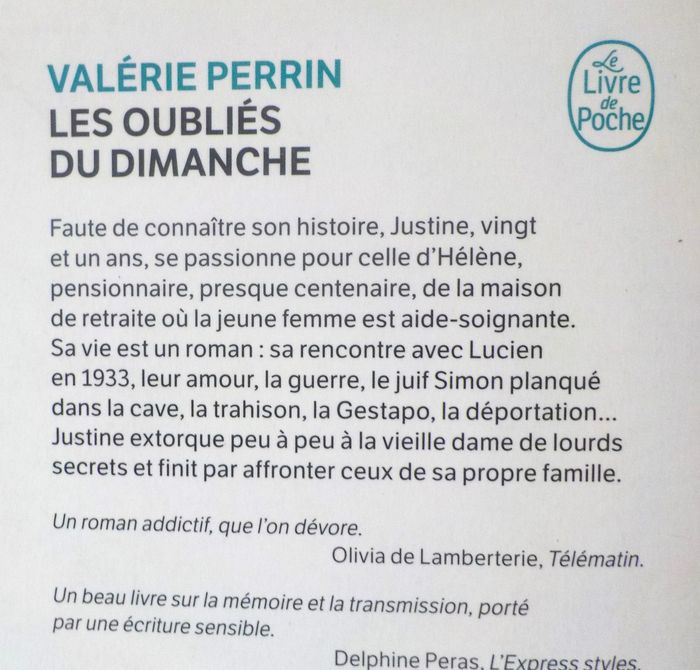 LES OUBLIES DU DIMANCHE de Valérie PERRIN Ed. Le Livre de Poche - photo numéro 2