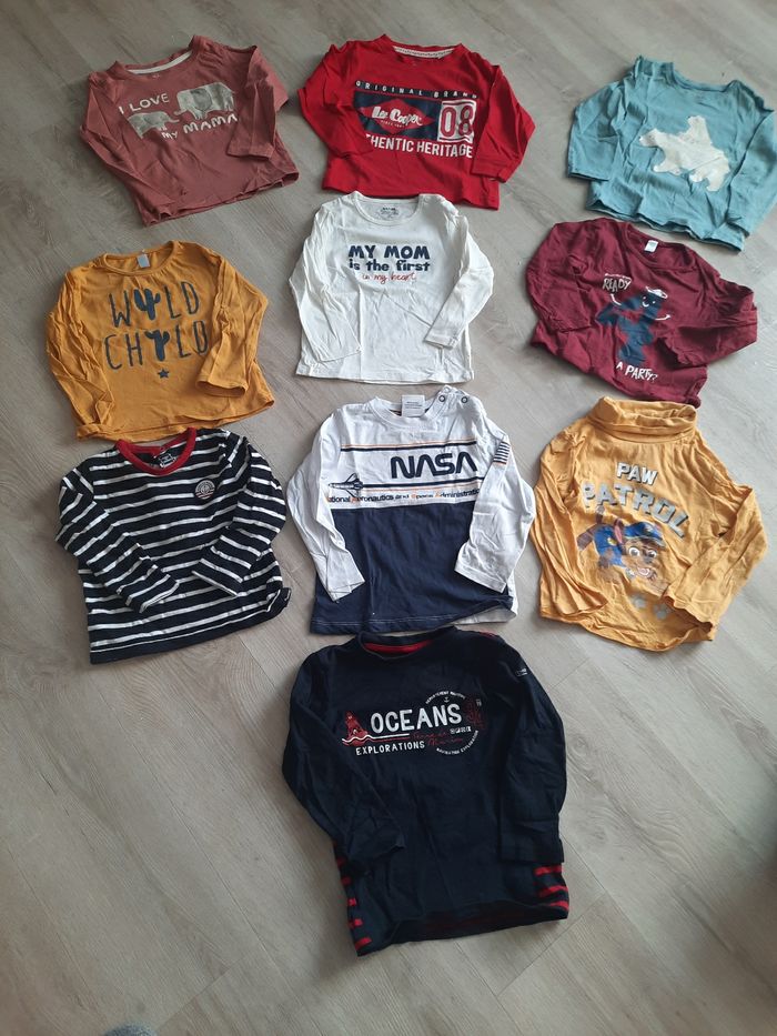 Lot de 10 t-shirts manches longues neufs