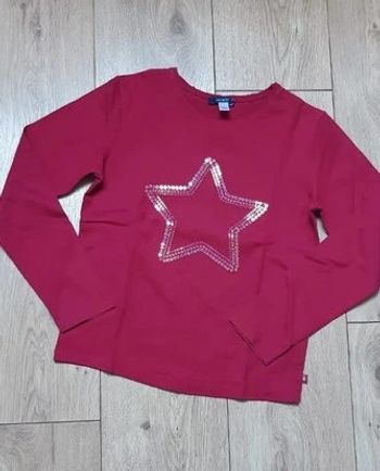 Tee-shirt ML okaidi Bordeaux avec séquins 10 ans en parfait état