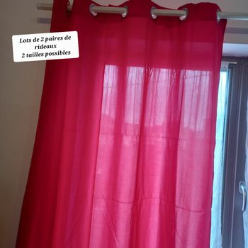 Lot de 2 paires de rideaux voiles rouge