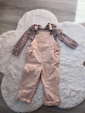 Ensemble salopette et Bodie fille 24 mois
