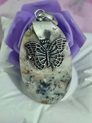 Pendentif en argent Sterling 925 avec pierre opal dentritic