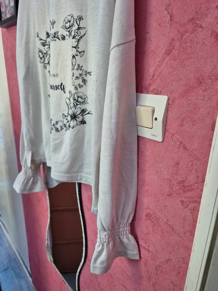 T-shirt manches longues blanc à motif Calliope - photo numéro 2