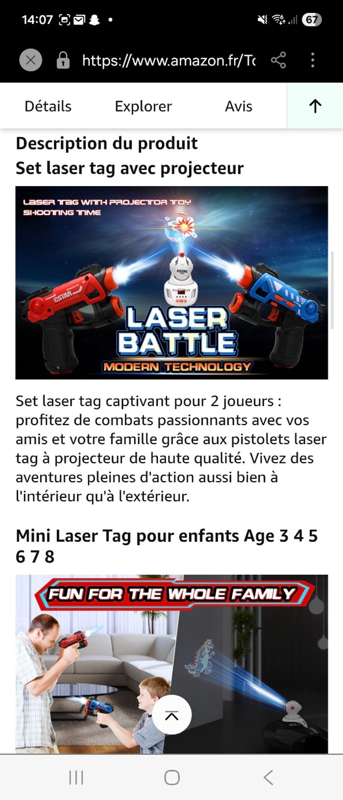 Pistolet laser avec projecteur - photo numéro 4