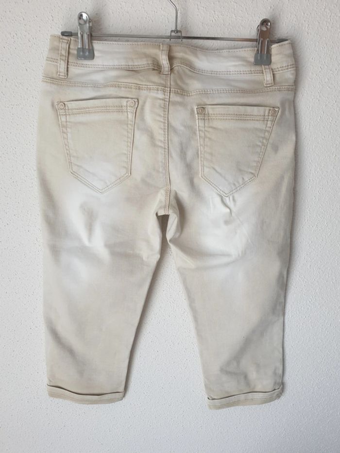 Pantacourt jean beige - photo numéro 2