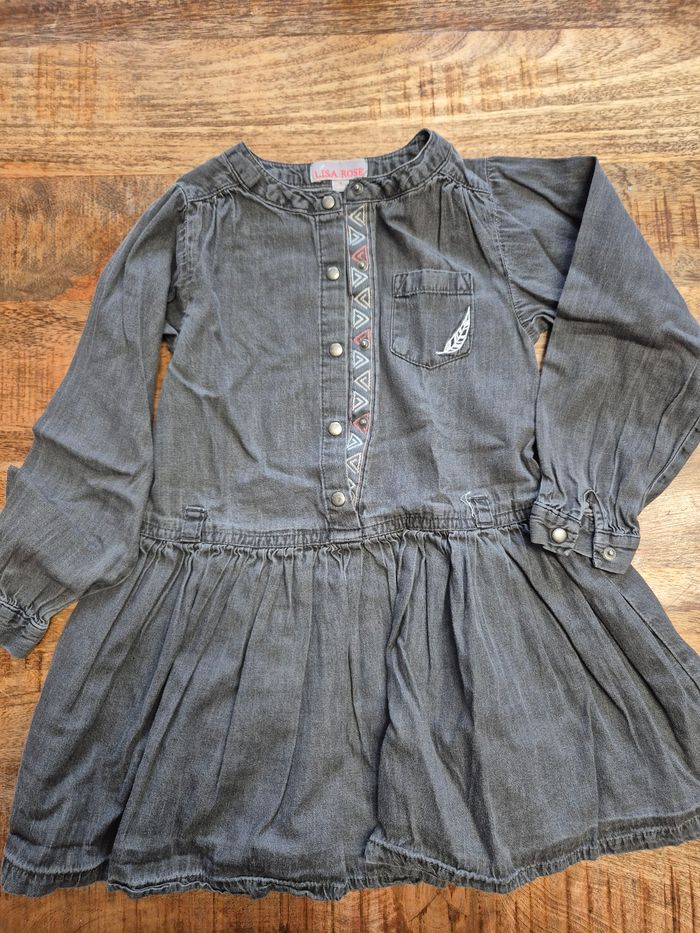 Robe effet jeans anthracite 4 ans 104cm - photo numéro 2
