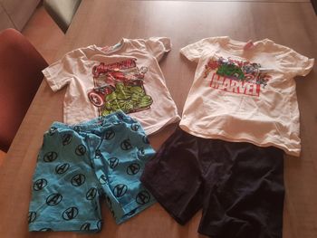 Lot pyjamas courts marvel 8 ans