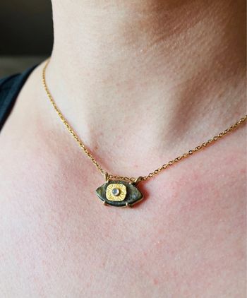 Collier talisman œil Labradorite