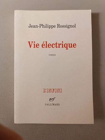 Vie électrique de Jean-Philippe Rossignol l'infini nrf Gallimard