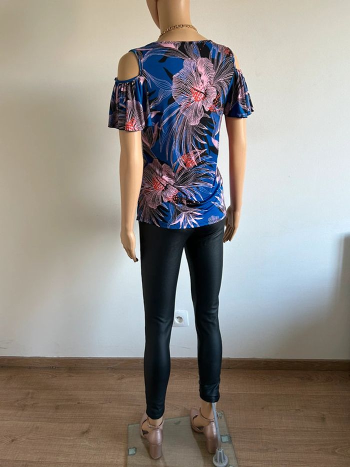 Haut bleu et imprimé à manches courtes Morgan taille XS jamais porté - photo numéro 10