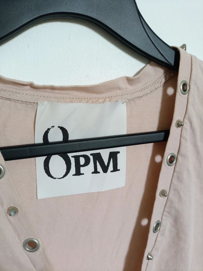 T-shirt rose poudré OPM à œillets - photo numéro 3